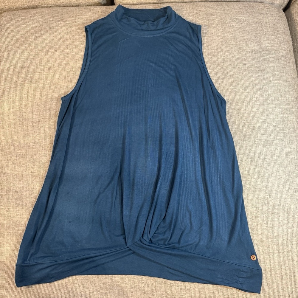 LIVI Lane Bryant Teal Sleeveless Twist Front Tank Top Womens 18/20 Stretch